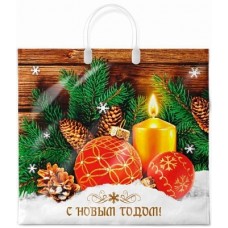 Пакет пласт ручк 37х34+6(80) НГ Домашнее тепло (10/100) Арт