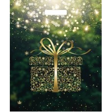 Пакет выр. 38х45+6 (60) НГ Золотой подарок, глянец (50/500) Тико 